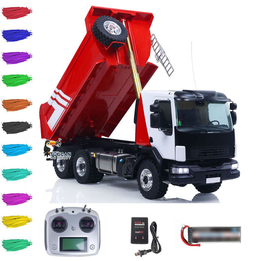 TOUCAN RC HOBBY LESU Z0032 1/14 Metal Hydraulic RC Dump Truck 2 Speed Transmission Differential Lock Axles Sound Light for Engineering Vehicle Enthusiast