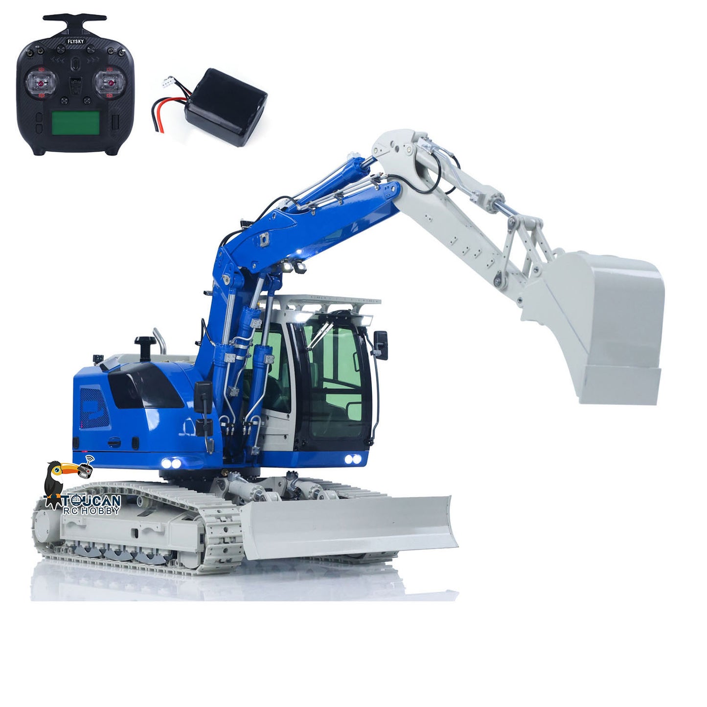 CUT 1/14 Scale 914 Metal RC Hydraulic Excavator 5-ways Valve Remote Control Digger ST8 Radio Controller Model for Hobbyists