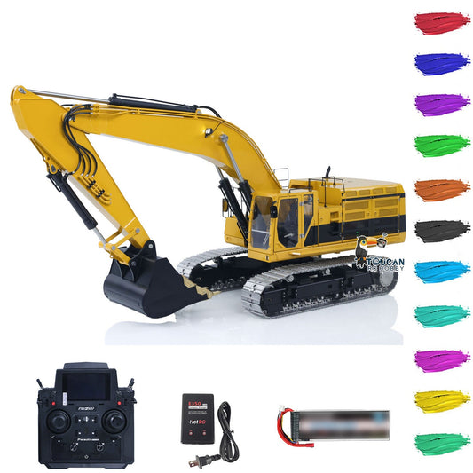 TOUCAN RC HOBBY LESU C374F 1/14 Metal Hydraulic RC Excavator B0001 RTR PL18EV Lite Radio Controller LCD Screen Hobbywing Brushless ESC Sound & Light System