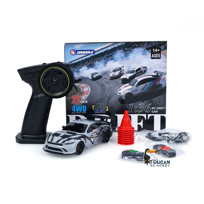 TOUCAN RC HOBBY JIABAILE 4x4 Plastic 1/36 RC Drift Car 3614 High Speed 25KM/H Gyro Model Indoor Outdoor Mini Racing Car LED Lights Battery 2.4G Radio