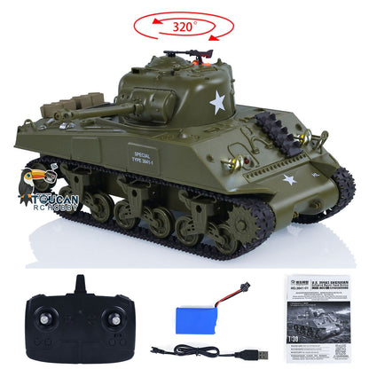 Henglong 1/30 Plastic USA M26 Pershing 3838 M4A3 Sherman 3898 RTR RC Tank With Infrared Combat System Battle Military Vehicle Model
