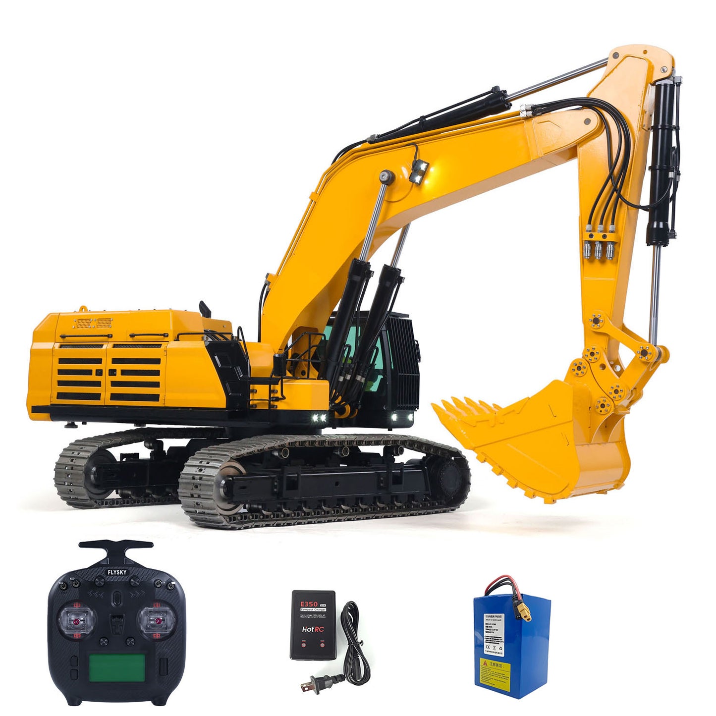 55KG Metall 1/14 RC Hydraulikbagger 395F Fernbedienung Bagger Doppelpumpe RTR Schwere Maschine Flysky ST8 Radio Batterie 6CH Ventil