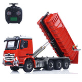 Metal 1/14 RC Hydraulic Dumper 8x8 Roll Off Dump Truck 3363 Emulated Car Model Rear Axle Steering ST8 Remote Control 3-speed