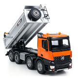 HUINA 1/14 Metal Remote Control Dump Truck 1536-1 8X8 Electric Lifting RC Tipper Finished Model RTR Light Sound Effects Battery