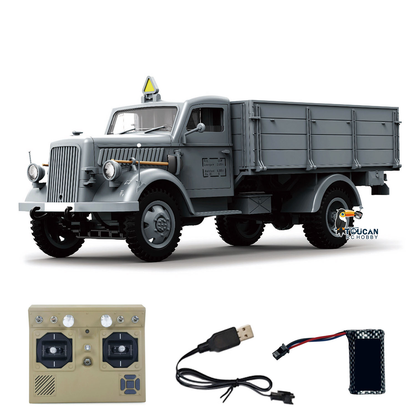 TOUCAN RC HOBBY G2077 1/16 Plastic RC Military Truck WWII Classic Military Vehicle Light Sound Effects 2S Battery RTR Finished Model