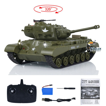 Henglong 1/30 Plastic USA M26 Pershing 3838 M4A3 Sherman 3898 RTR RC Tank With Infrared Combat System Battle Military Vehicle Model