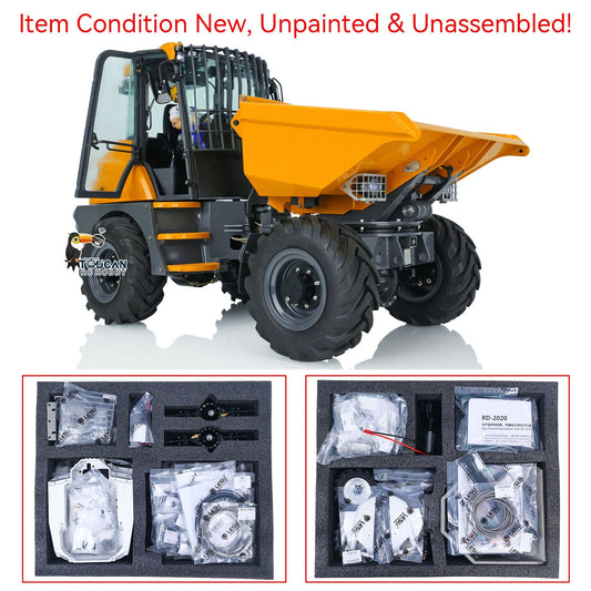 TOUCAN RC HOBBY LESU AOUE 6MDX 1/14 Metal 4X4 Hydraulic Articulated RC Dumper Truck Differential Lock Axles Brushless ESC Sound Light System
