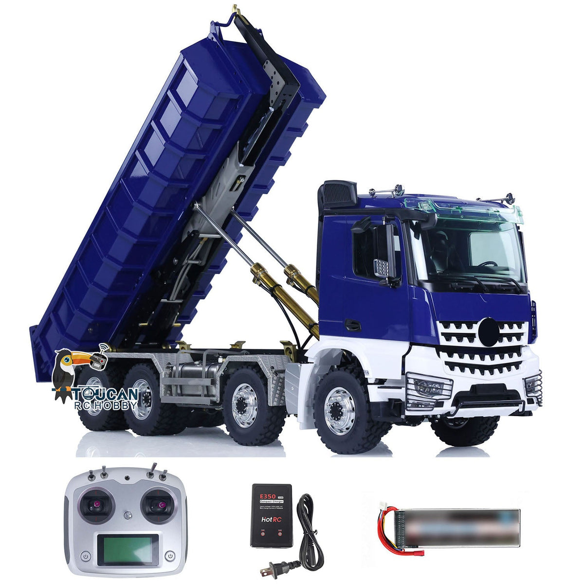 TOUCAN RC HOBBY LESU 1/14 Metal RC Dump Truck 8x8 Remote Control Hydraulic Equipment Roll On/Off RTR Full-dump Cars Model K3363 Servo ESC