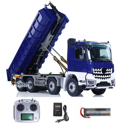 TOUCAN RC HOBBY LESU 1/14 Metal RC Dump Truck 8x8 Remote Control Hydraulic Equipment Roll On/Off RTR Full-dump Cars Model K3363 Servo ESC