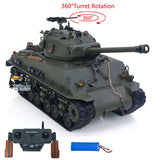 1/16 Remote Control Tank Sherman M4A3 E8 Fury Edition IR BB Barrel Elevation Smoke Unit Metal Chassis Road Wheels 360 Rotation