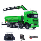1/14 Fernbedienung Hydraulische Kran Dumper 10*10 RC Roll On Off Kipper 770S Hinterachse Lenkung Differential Schlösser Metall Ventile