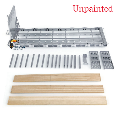 TOUCAN RC HOBBY 1/14 Metal RC Hydraulic Flatbed Ramp Dump Bucket Waste Bin Trailer Rack Truck Loading Accessories for Dumper Model Upgrade Parts