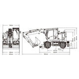 RTR 8CH Valves 1/14 RC Hydraulic Excavator LR914 4x4 Wheeled Digger Differential Lock Hobbywing Brushless Motor ESC Sound System