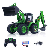 HUINA 1/14 1579 Plastic RC Loader Remote Controlled Backhoe Excavator 2.4G 9CH Hobby Model DIY Toys Electric Cars Painted