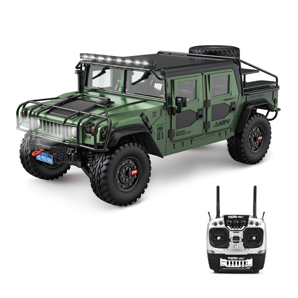 IN STOCK HG Painted RC Off-road Vehicle for 1/10 4X4 Remote Controlled Hummer PiCK-up Crawler Sound Light System Upgraded Versions