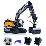 1/14 2.4G Hydraulic Excavator EC380 RC Diggers Assembled Painted Model W/ Hydraulic Grab Metal Clamshell Bucket Ripper Transmitter