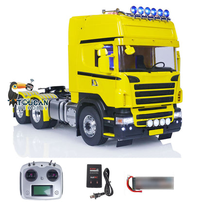 TOUCAN Lackiertes 6x6 Metallchassis RC Sattelzugmaschine 1/14 RTR Funkfernsteuerungsauto DIY Modell 2-Gang-Getriebe