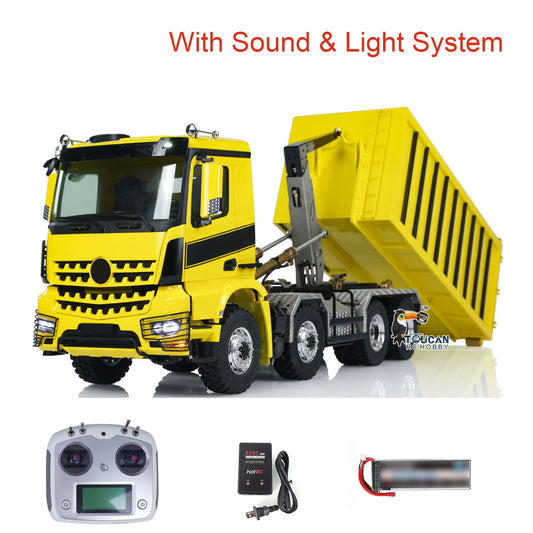 TOUCAN RC HOBBY LESU K3363 Cabin 1/14 Metal 8x8 RC Hydraulic Dump Truck with 2 Speed Transmission FlySky I6S Radio System for Remote Control Construction Enthusiast