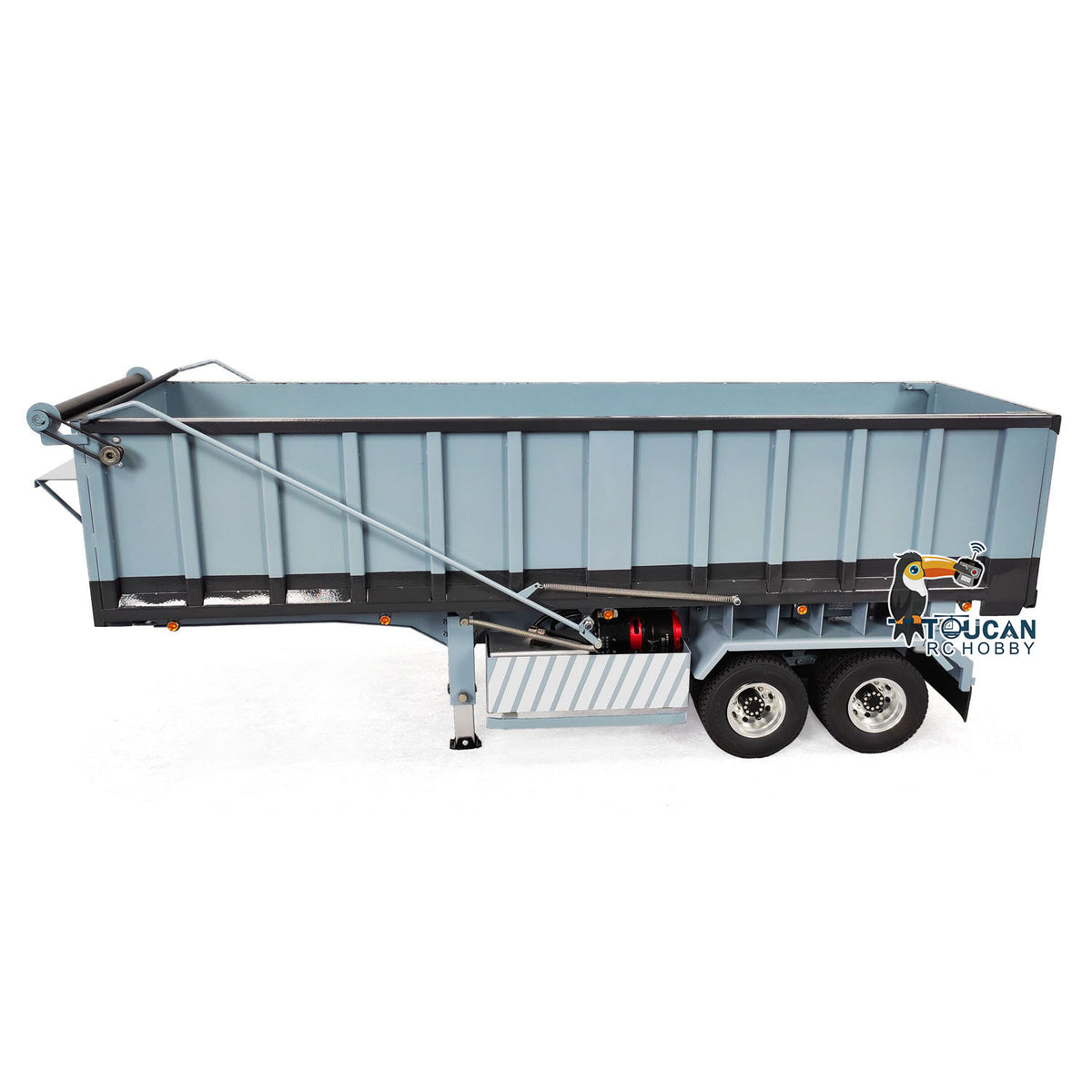 TOUCAN RC HOBBY 1/14 Metal RC Hydraulic Dump Trailer 2-axle Electric Tarpaulin for Remote Control Tractor Truck DIY Car Model