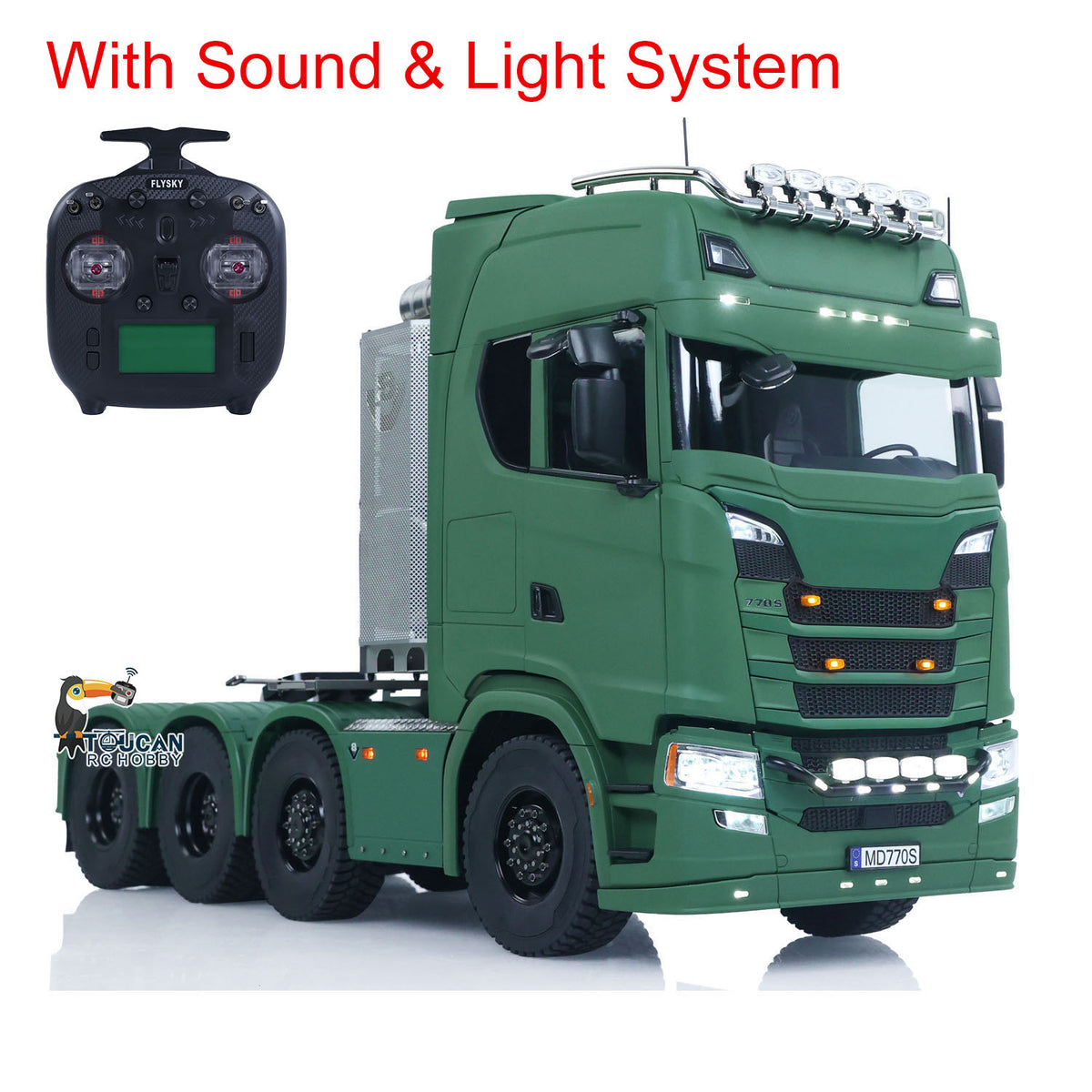 MD-SC-88 1/14 Scale Heavy Duty Metal 8x8 Tractor Truck Complete Set w/2-Speed Gearbox Cab Suspension & Device Rack
