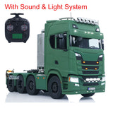 1/14 8x8 Metal Chassis Radio Control Tractor Truck 770S RC Lorry Car Model Differential Locks Lights Sounds Flysky ST8 Radio