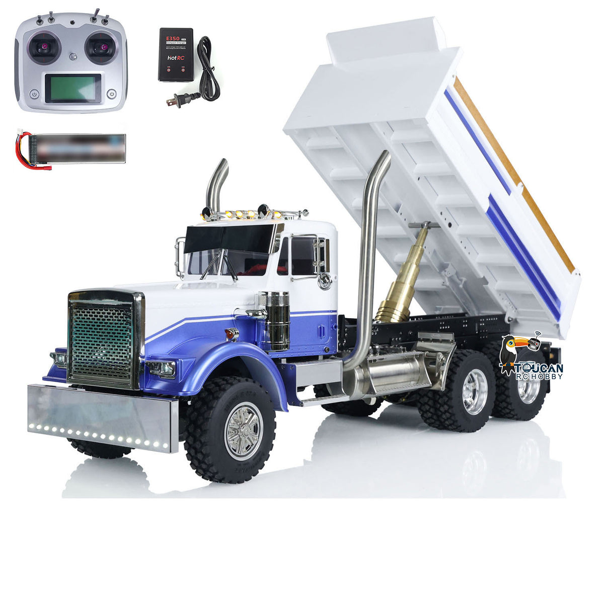 In Stock TOUCAN RC HOBBY 1/14 RC Dump Truck 56344 Tipper 6x6 2-Speed Construction Vehicle Light Sound System Differential for