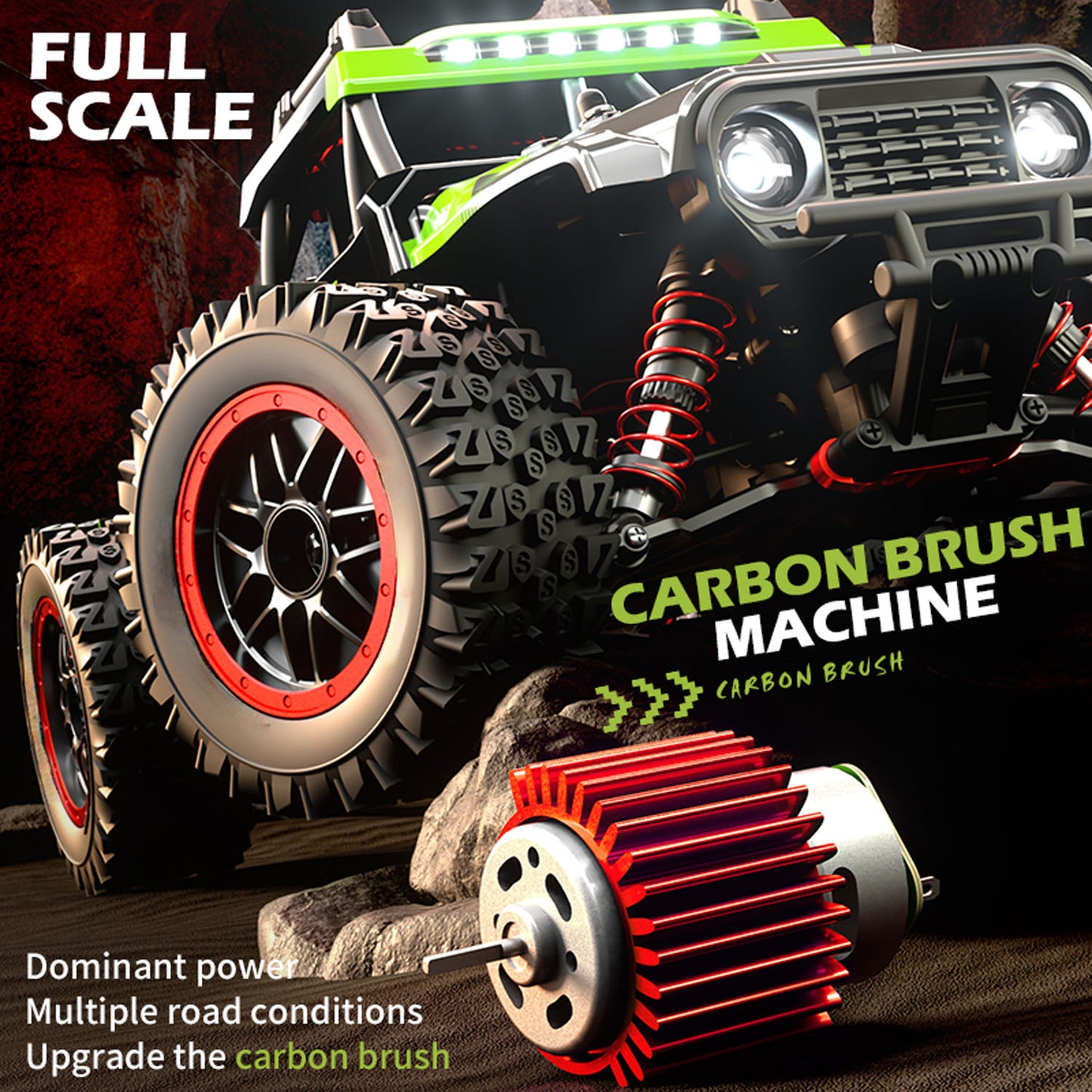 2,4 GHz RC 48 km/h Hochgeschwindigkeits-Geländewagen 1/14 4WD Ferngesteuertes Auto C8805 Kohlebürstenmotor Wasserdichter ESC Betriebsbereit
