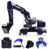 1/14 R946 Wheeled Hydraulic RC Excavator Remote Control Digger Model Grab Ripper with 8-Ways Hydraulic Valves 4 Wheels Drive
