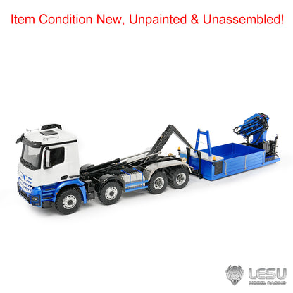 TOUCAN RC HOBBY  LESU 1/14 RC Hydraulic Roll On off Dumper Truck Crane Metal 8x8 Chassis Tipper Model Axle Lock 2+7CH Valve