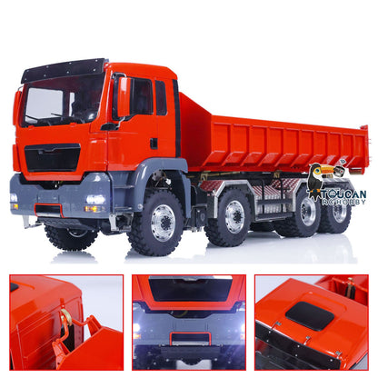 TOUCAN RC HOBBY LESU 1/14 TGS 8*8 RC Hydraulic Dumper Truck Lorry Remote Control Tipper Lights Sound Two Speed ESC Motor 3T Differential Lock Steering Servo