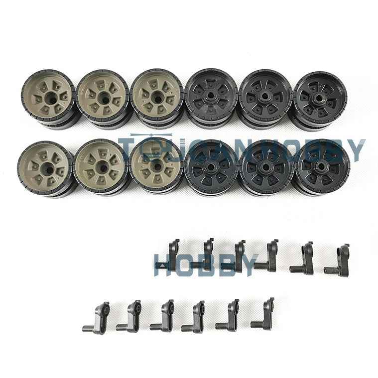 Plastic Tracks Sprockets Idler Road Wheels Accessories Pack For HL 1/16 Russian T90 3938 RC Vehicle Tank Replacement Parts