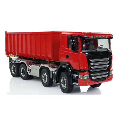 9. 1/14 RC 8x8 Tipper TH-X SC-G88 U-Shaped Short Dump Box Open Close Red Detail  
