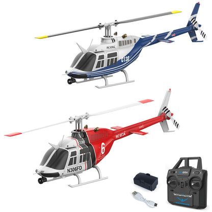 1/33 C138 RC Simulation Hubschrauber Modell Bell206 6CH Funksteuerung Stuntflugzeug 6 Achsen Gyroscop Batterie Erwachsene Geschenke Spielzeug