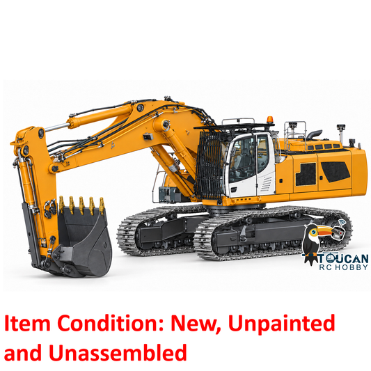 TOUCAN RC HOBBY LESU 2Arms LR956 1/14 Metal RC Hydraulic Drive Excavator Dual Pumps RC Digger KIT Model 9CH Valve Brushless Motor ESC Light