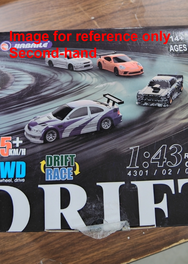 Fast Free Shipping Second-hand Products CA Stock Remote Control Mini Drift Car 1:43 Race Car Toy Radio Lights Traffic Safety Cone