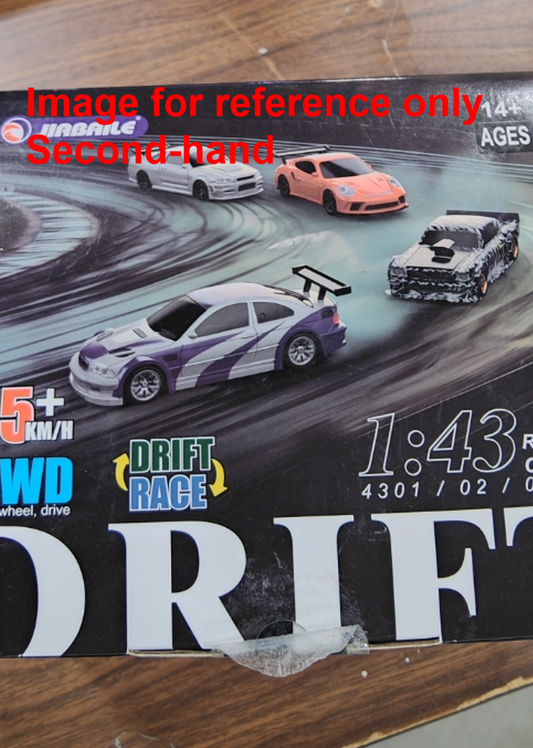 Fast Free Shipping Second-hand Products CA Stock Remote Control Mini Drift Car 1:43 Race Car Toy Radio Lights Traffic Safety Cone
