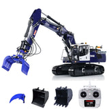 MTM 1/14 RC Hydraulic Crawler Excavator 946-3 6-Way Valve Construction Vehicle Hydraulic Grab Bucket Ripper T12D RC Controller Receiver
