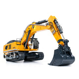 In Stock 1/12 Metal Hydraulic Remote Control Excavator LR976 6CH Valves RC Digger RTR Model Dual Pump Brushless Motor Light Sound System