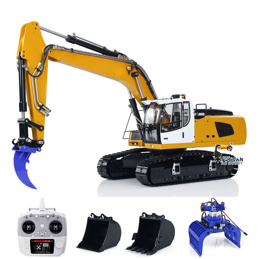 MTM-BA-EC380-3 1/14 Metal Hydraulic RC Crawler Excavator 3-Section Boom w/Hydraulic Grab & 3 Attachments PNP No Battery