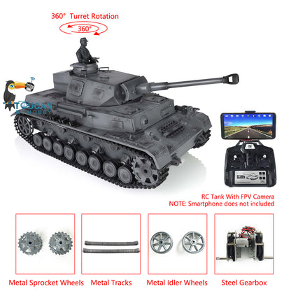 1/16 Maßstab TK7.0 Verbesserter Henglong Panzer IV F2 RTR RC FPV Modellpanzer 3859 360 Turmketten Kettenräder Leiträder Laufräder