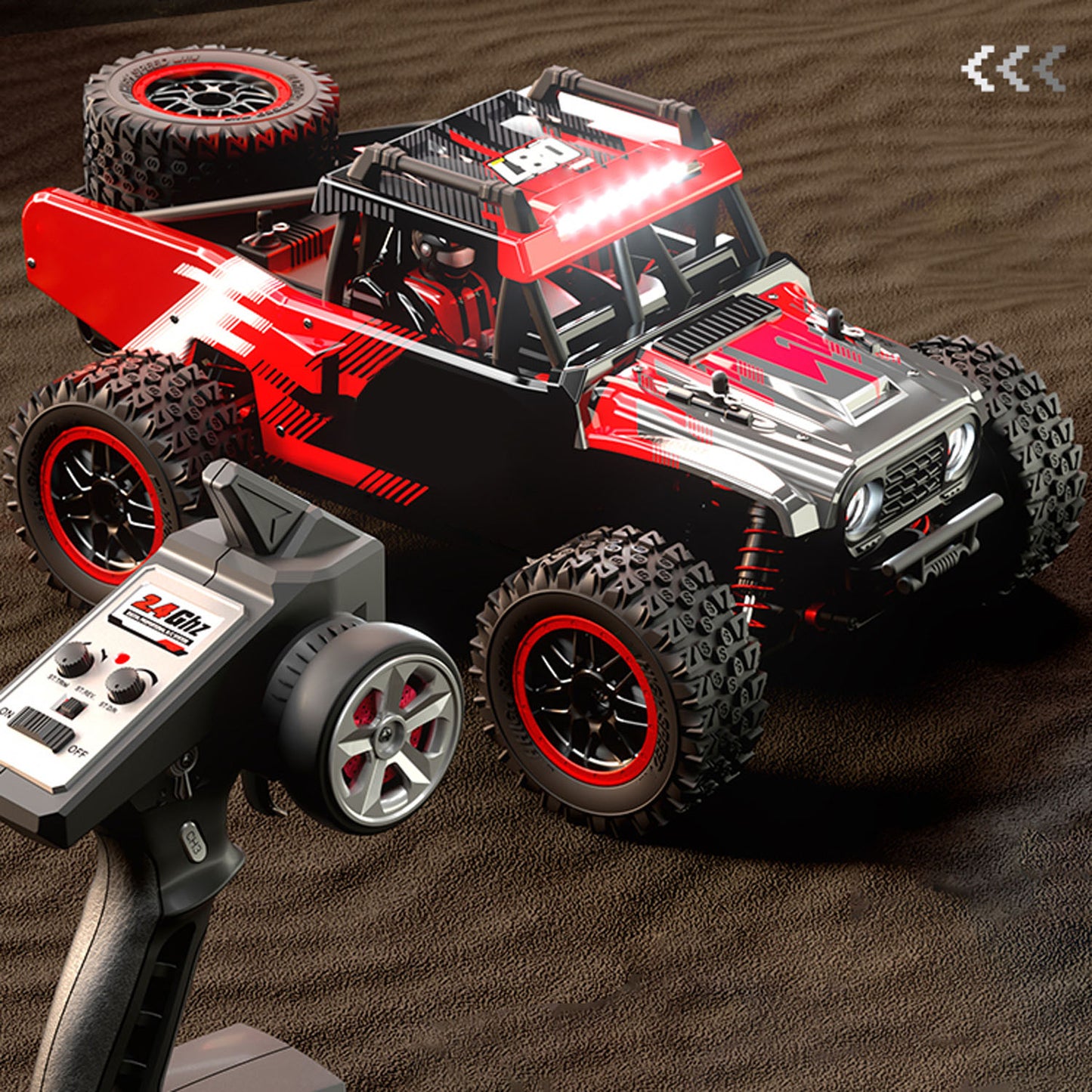 2,4 GHz RC 48 km/h Hochgeschwindigkeits-Geländewagen 1/14 4WD Ferngesteuertes Auto C8805 Kohlebürstenmotor Wasserdichter ESC Betriebsbereit