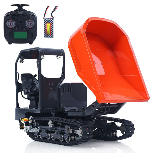 In Stock PROMOTION LESU Metal 1/14 Hydraulic Remote Control Tracked Dumper KC300HR-5 RC Tipper Model Light Sound System FlySky Radio Battery