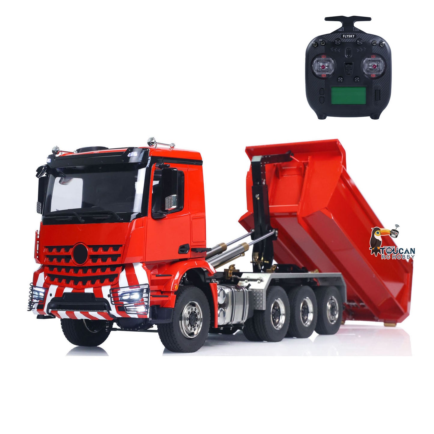 1/14 8x8 RC Hydraulischer Roll-On-Vollkipper Fernbedienungs-Dumper-Auto-Simulationsmodell PNP-Version Licht-Soundsystem