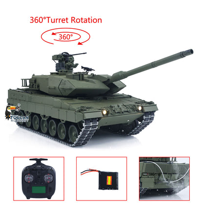 In Stock TOUCAN 1/16 Metal Remote Control Tank 3889 German Leopard A6 Turret 360 Rotation Barrel Recoil and Lifting System Elevation Smoke Unit