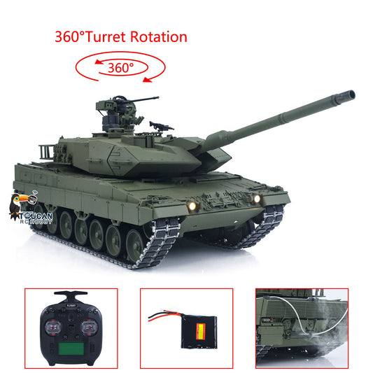 In Stock TOUCAN RC HOBBY 1/16 Metal Remote Control Tank 3889 German Leopard A6 Turret 360 Rotation Barrel Recoil and Lifting System Elevation Smoke Unit