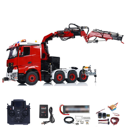 TOUCAN Lackierter 1/14 RC Hydraulikkran-LKW 8x8 Schwermetall-Chassis RTR Funksteuerung Traktor Auto Modell Fly Jib