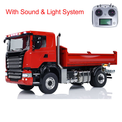 1/14 4x4 RC Hydraulisches Auto Metall Fernbedienung N44 Muldenkipper Mit Licht Sound 3-Gang-Getriebe Motor Lackiert Montiert