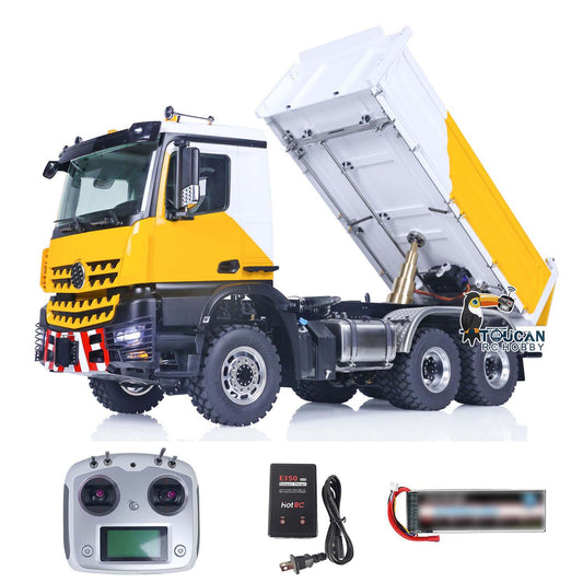 TOUCAN RC HOBBY LESU K3363 Cabin 1/14 Metal 6x6 RC Hydraulic Dump Truck Model FlySky I6S Radio Controller 3 Speed Transmission Differential Lock for Club Events