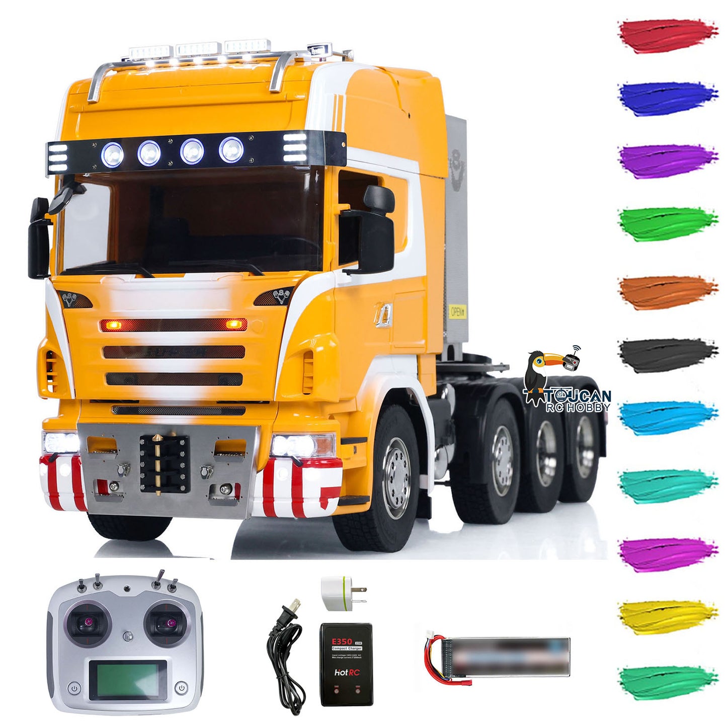 1/14 8x8 RC Sattelzugmaschine RTR R620 Metall Ferngesteuerte Autos Zusammengebaut und Lackiert 3-Gang Getriebe Licht Sound System