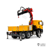 LESU 6X6 Metal 1/14 RC Hydraulic Crane Truck 3Speed Remote Control Lorry Car 7CH Valve 4MPA 6 Outriggers Sound Axle Diff Lock